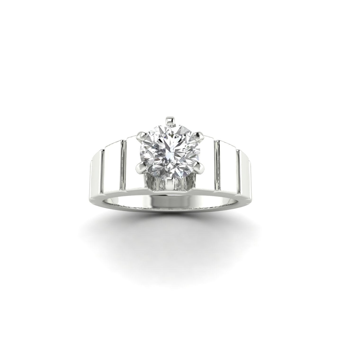 White Gold Studded 1 Carat Lab Grown Diamond Ring-G Color VS1 Clarity.